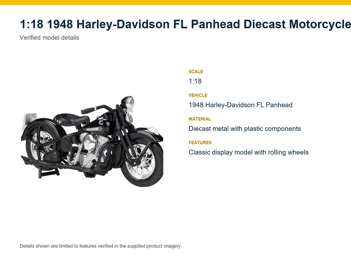 1:18 1948 Harley-Davidson FL Panhead verified model details