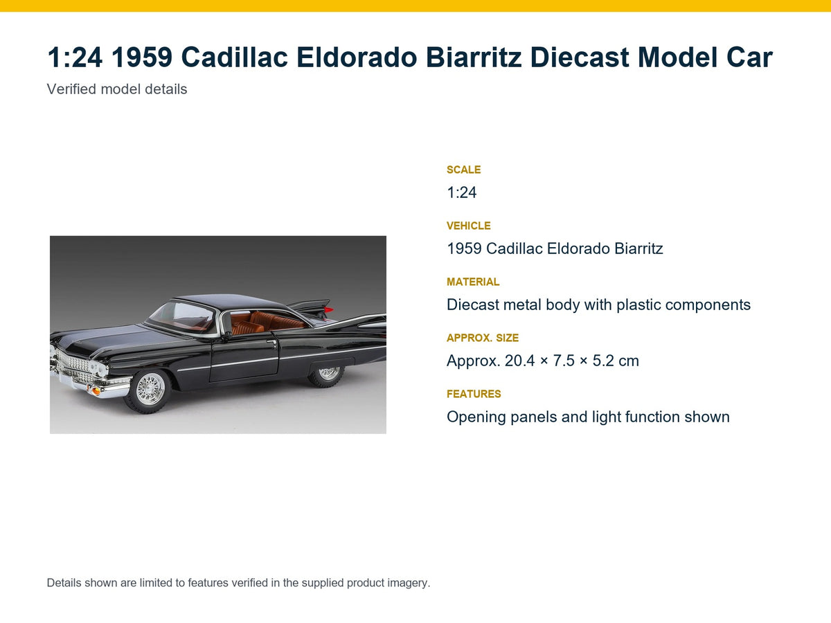 1:24 1959 Cadillac Eldorado Biarritz verified model details