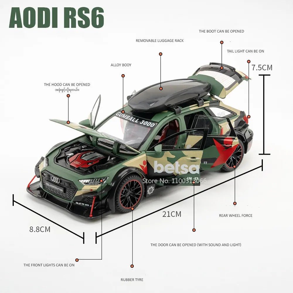 1:24 Audi RS6 Modified Diecast Model Car - FunCarScale