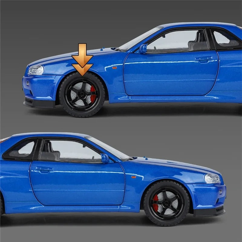 1:18 Nissan Skyline GT-R R34 Diecast Model Car image 11