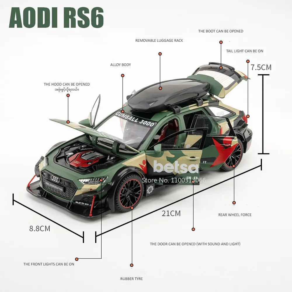 1:24 Audi RS6 Modified Diecast Model Car
