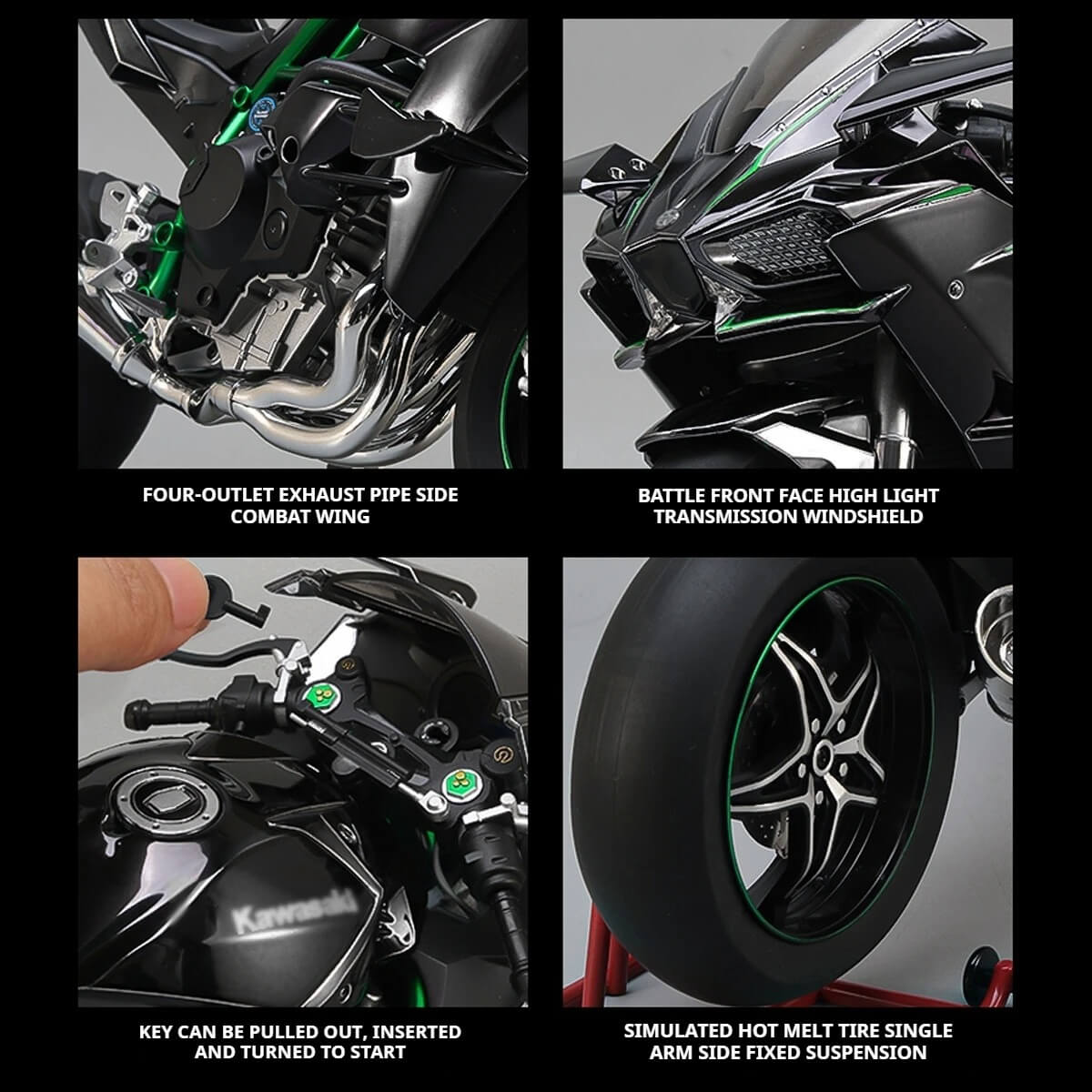 1:6 Kawasaki H2R Ultimate Collector's Edition - Bootable Engine Sound & Mist Spray