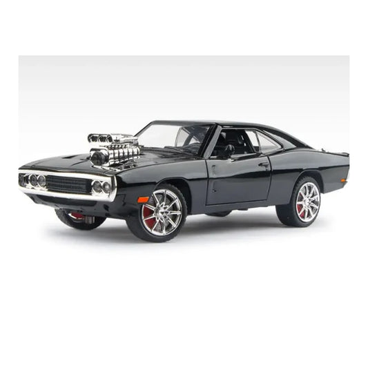 1:24 1970 Dodge Charger diecast model - black view