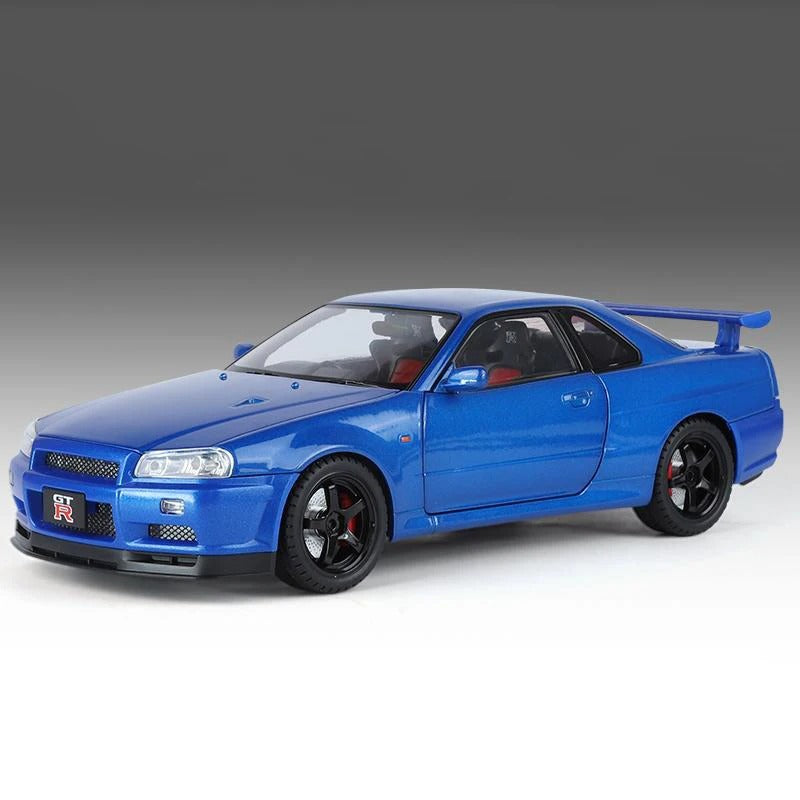 1:18 Nissan Skyline GT-R R34 Diecast Model Car image 2