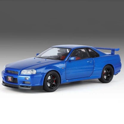 1:18 Nissan Skyline GT-R R34 Diecast Model Car image 2