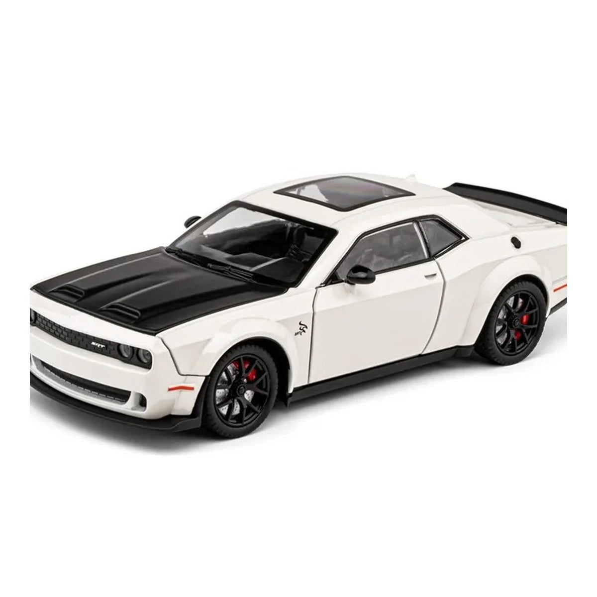 1:24 Dodge Challenger SRT Hellcat diecast model - white view