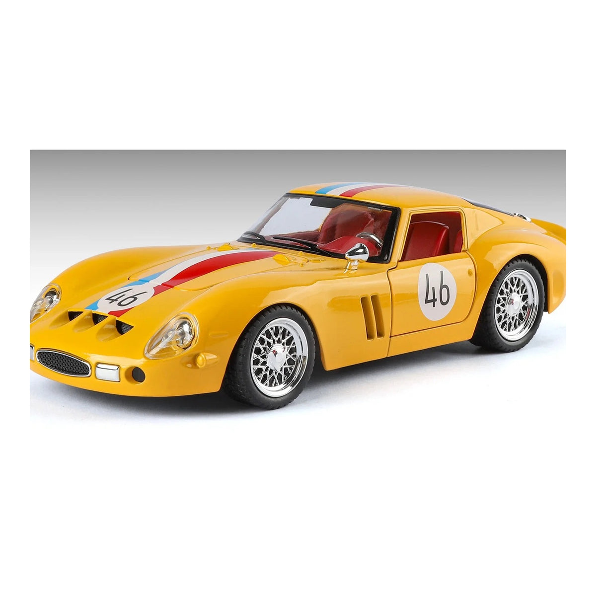 1:24 Ferrari 250 GTO diecast model - yellow view