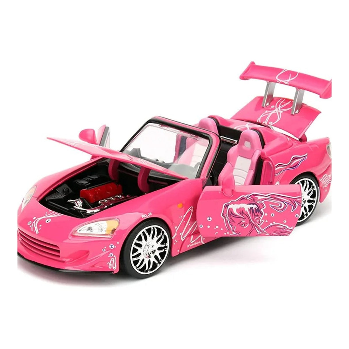 1:24 Modified Honda S2000 diecast model - pink view