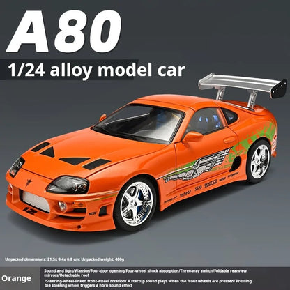 1:24 Toyota Supra A80 Diecast Model Car with Sound & Lights image 2