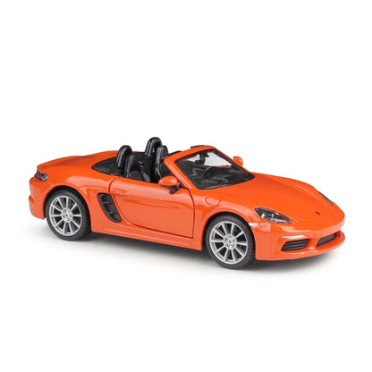1:24 Porsche 718 Boxster diecast model - orange view