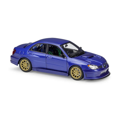 1:24 Subaru Impreza WRX STI diecast model - blue view