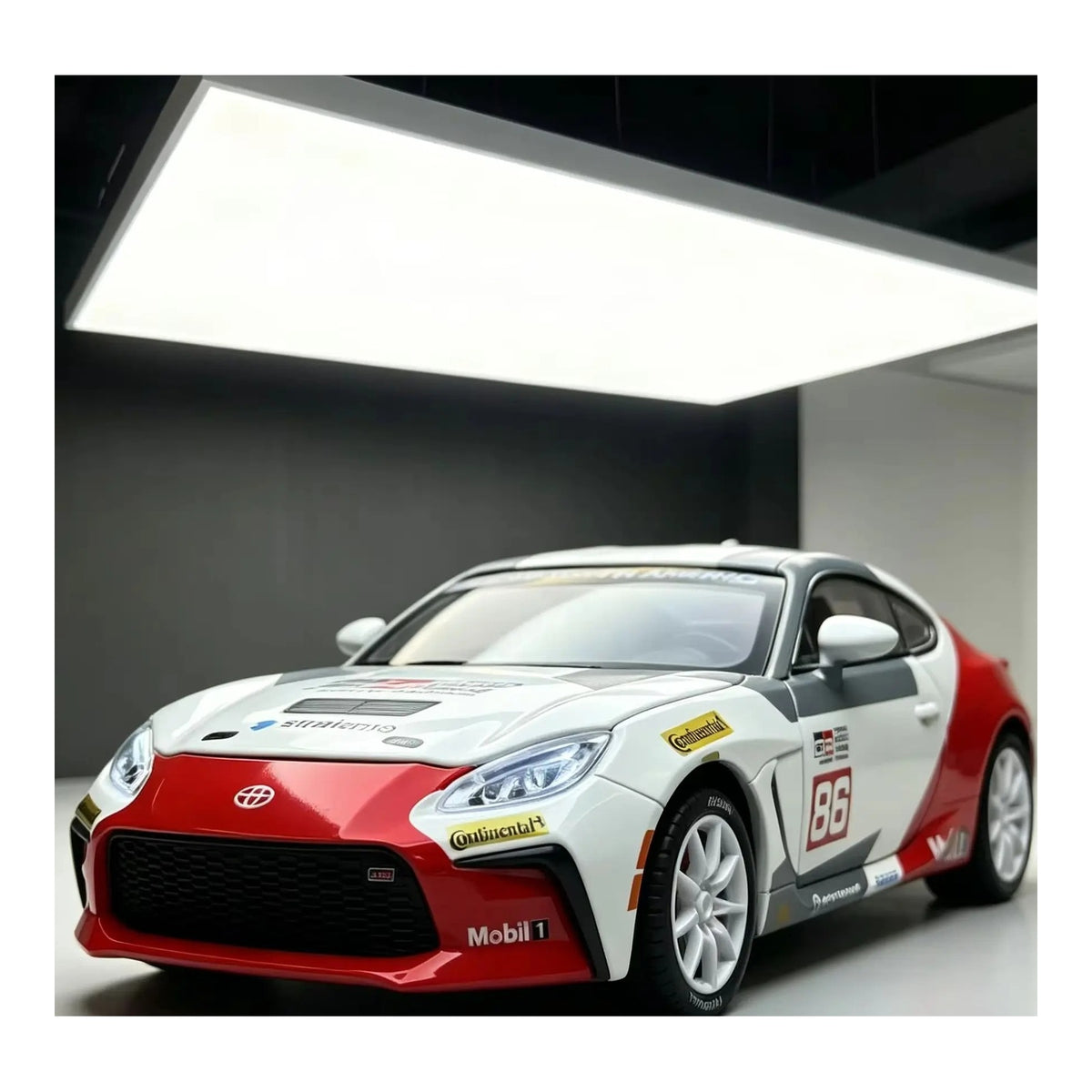 1:24 Toyota GR86 Racing diecast model - white view