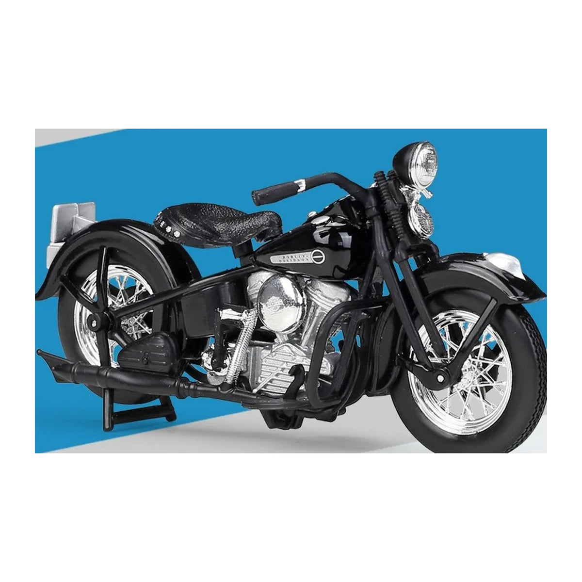 1:18 1948 Harley-Davidson FL Panhead diecast model - black front view