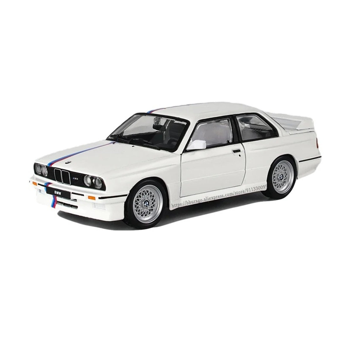 1:24 1988 BMW M3 (E30) diecast model - white view