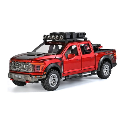1:24 Ford F-150 Raptor diecast model - red view