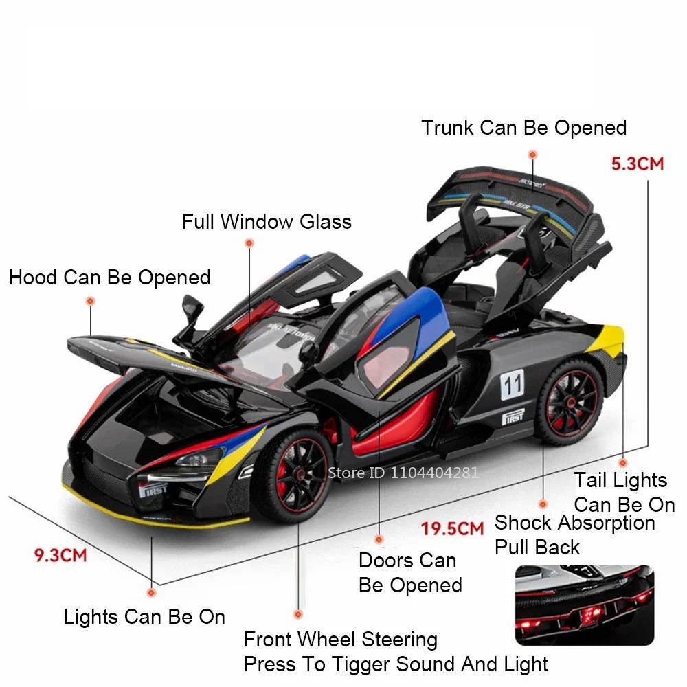 senna gtr model: opening panels and dimensions