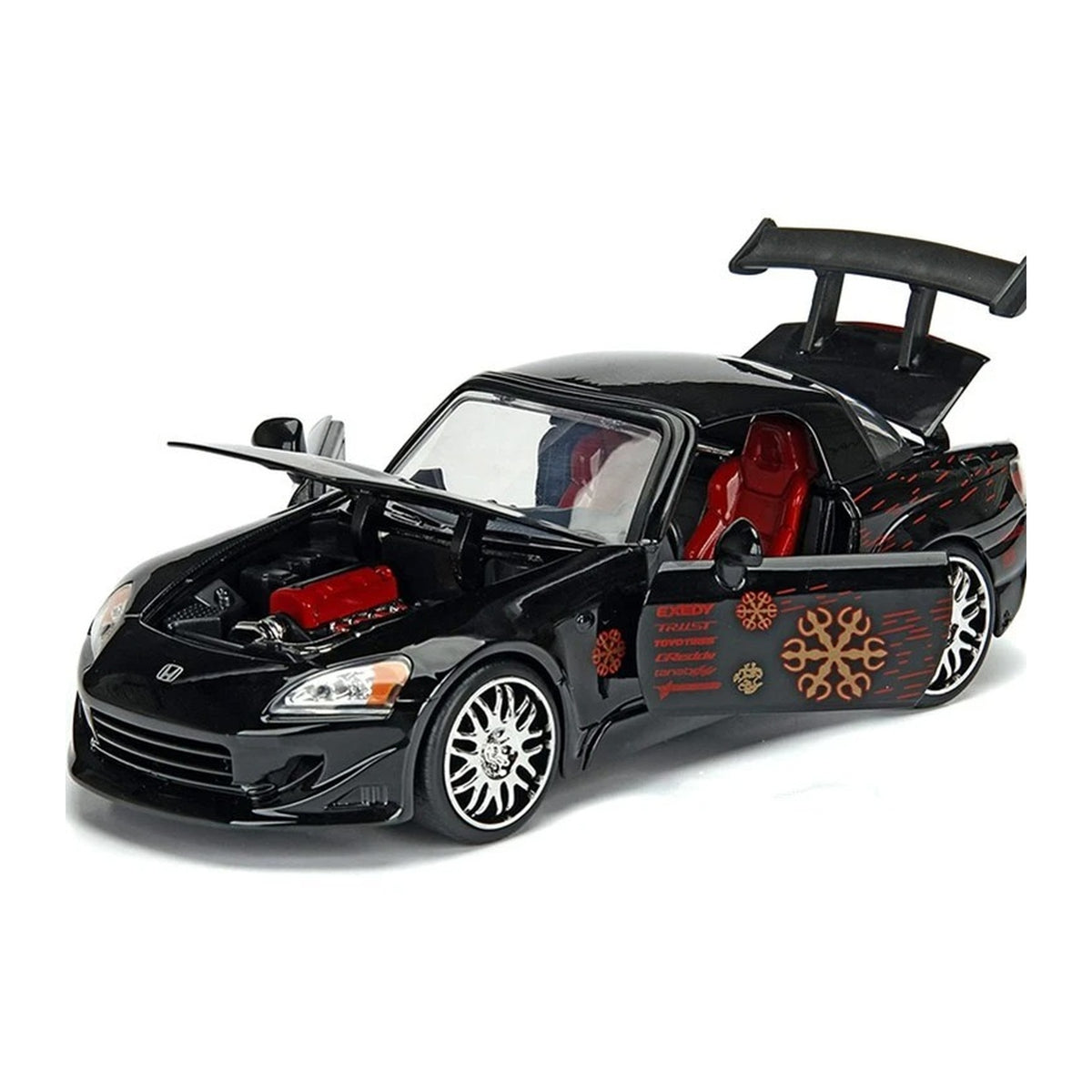 1:24 Modified Honda S2000 diecast model - black view