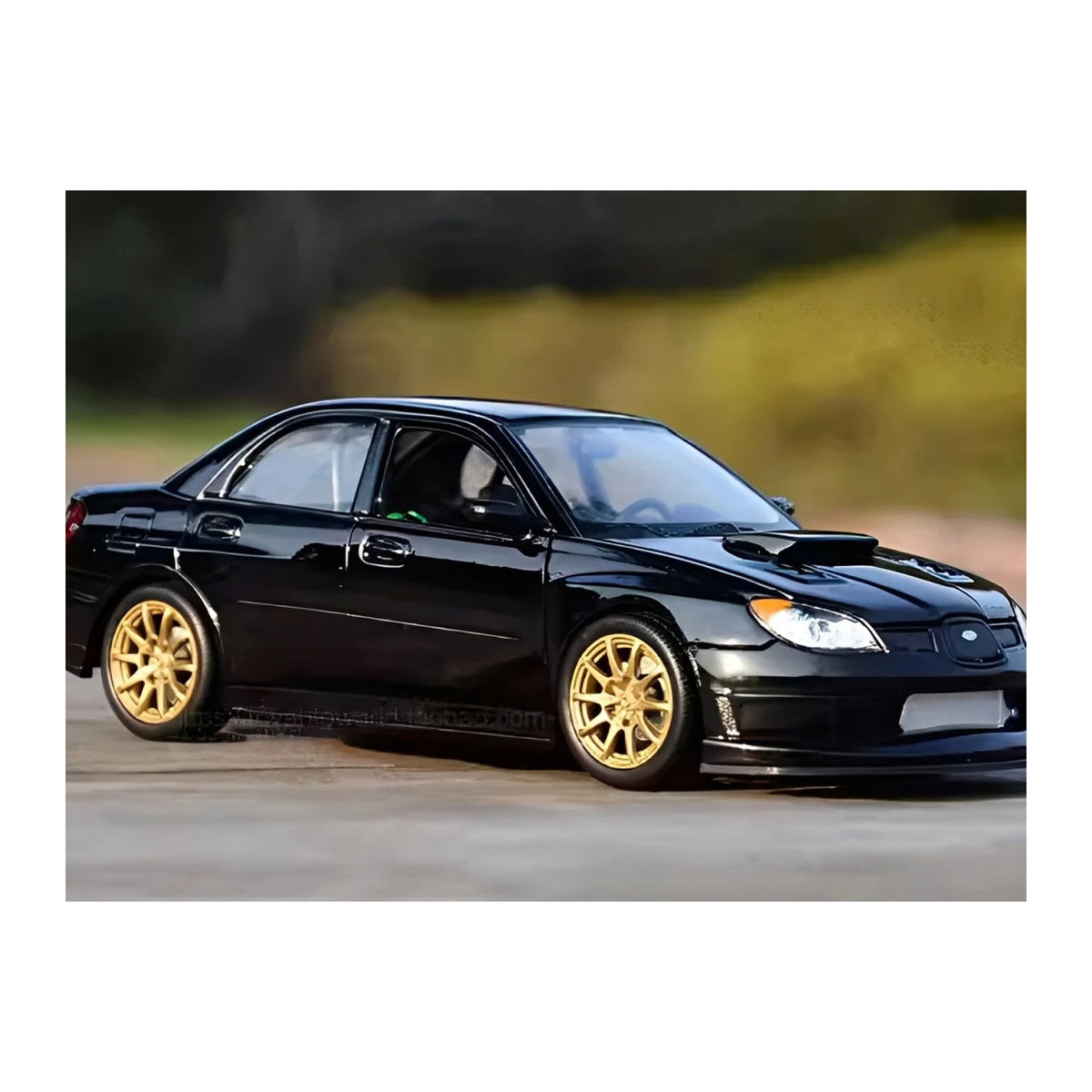 1:24 Subaru Impreza WRX STI diecast model - black view