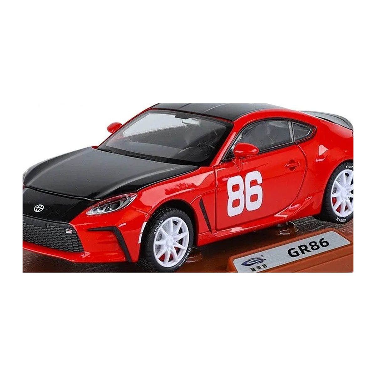 1:24 Toyota GR86 Racing diecast model - red view