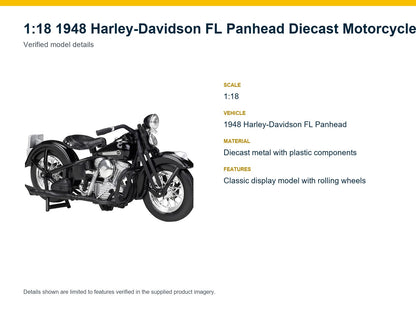 1:18 1948 Harley-Davidson FL Panhead verified model details