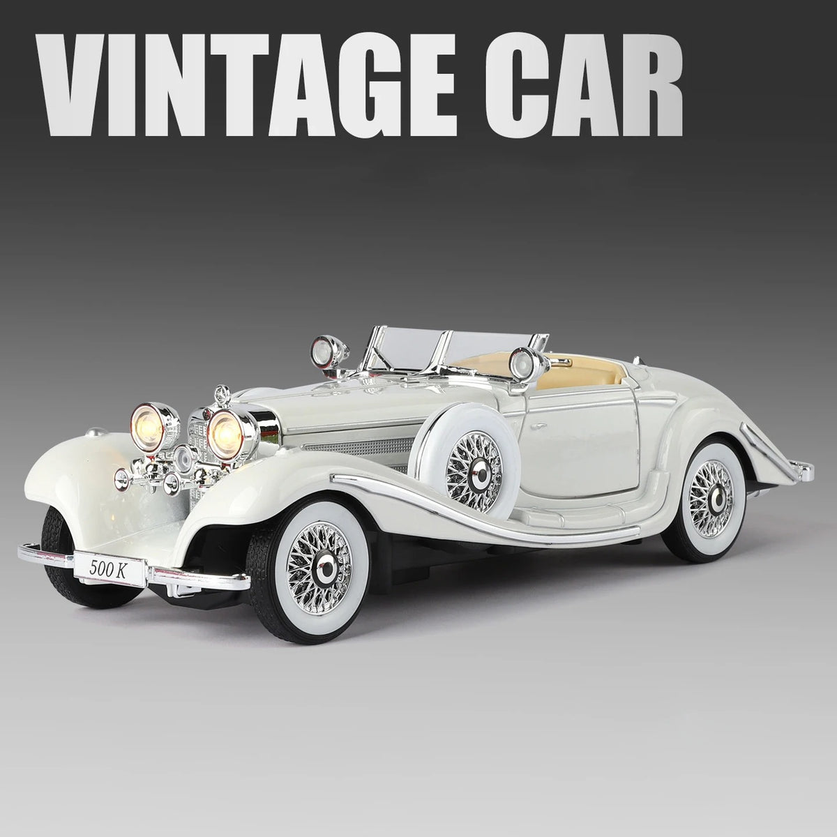 1:24 Mercedes-Benz 500K Diecast Model Car with Sound & Lights image 4