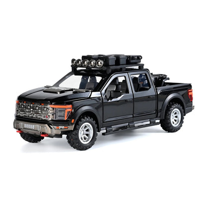 1:24 Ford F-150 Raptor diecast model - black view