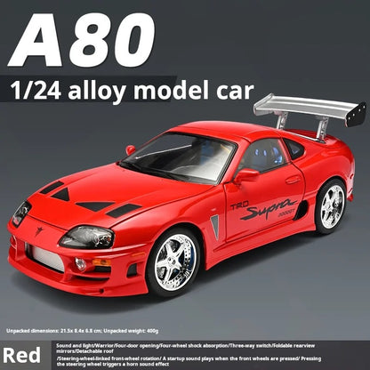 1:24 Toyota Supra A80 Diecast Model Car with Sound & Lights image 4