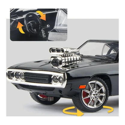 1:24 1970 Dodge Charger diecast model - steering view