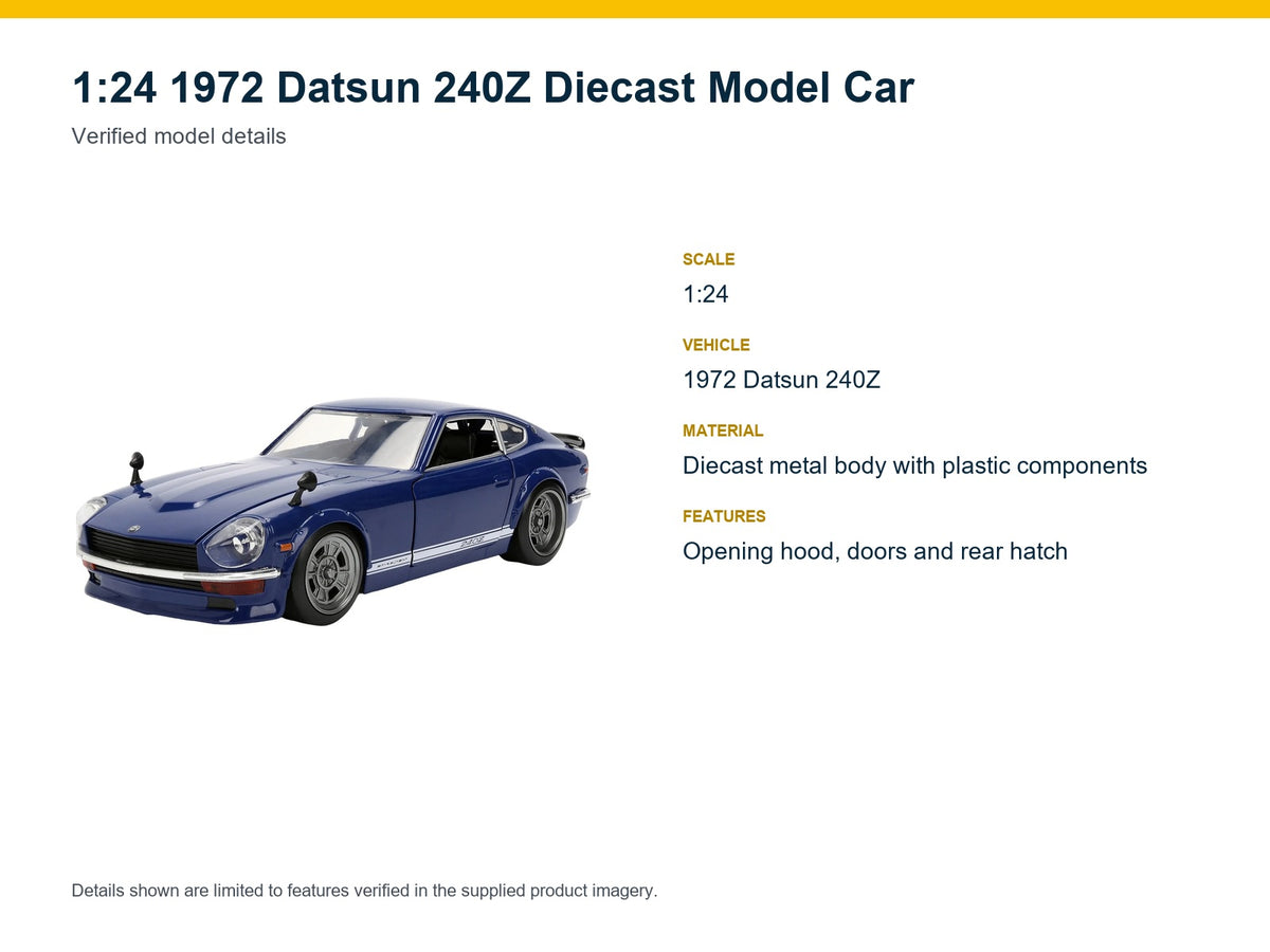 1:24 1972 Datsun 240Z verified model details