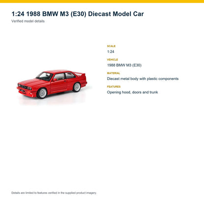 1:24 1988 BMW M3 (E30) verified model details