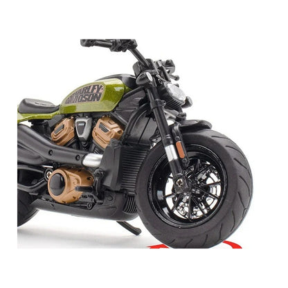 1:12 Harley-Davidson Sportster S diecast model - green front view