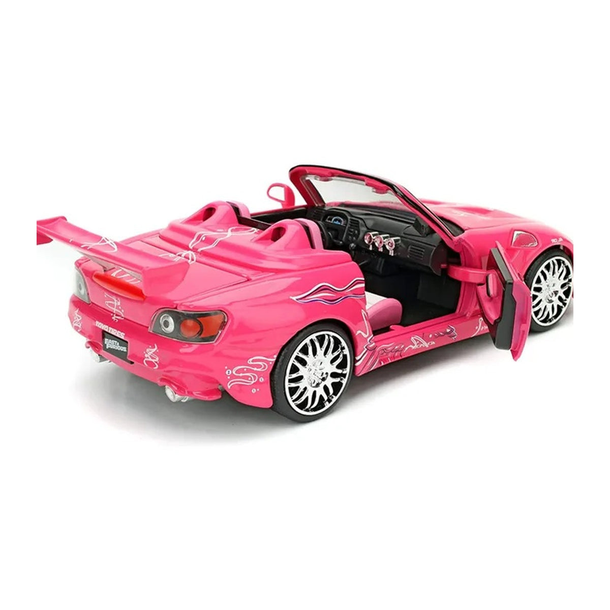 1:24 Modified Honda S2000 diecast model - pink rear view
