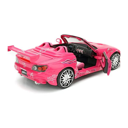 1:24 Modified Honda S2000 diecast model - pink rear view