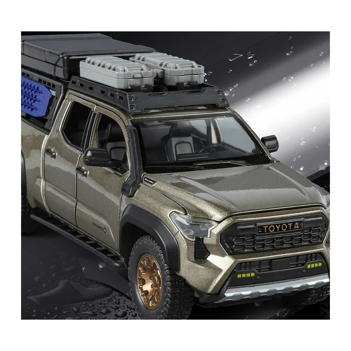 1:24 Toyota Tacoma Trailhunter diecast model - lights bronze view