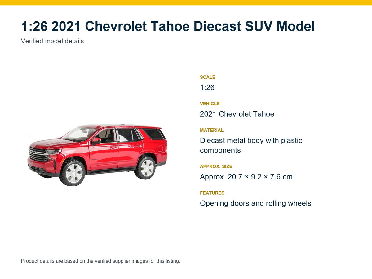1:26 2021 Chevrolet Tahoe verified model details