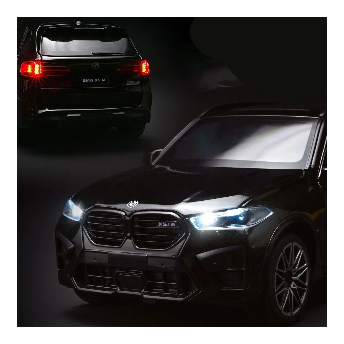 1:24 BMW X5 M diecast model - lights view