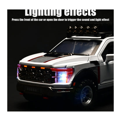 1:24 Ford F-150 Raptor diecast model - lights view