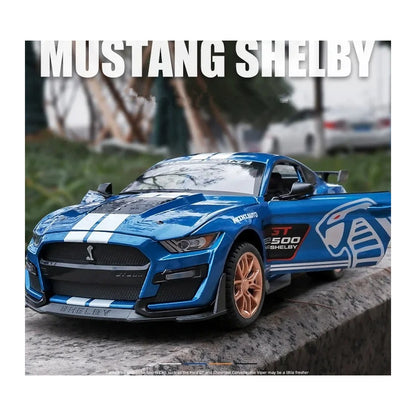 1:24 Ford Mustang Shelby GT500 diecast model - blue front view