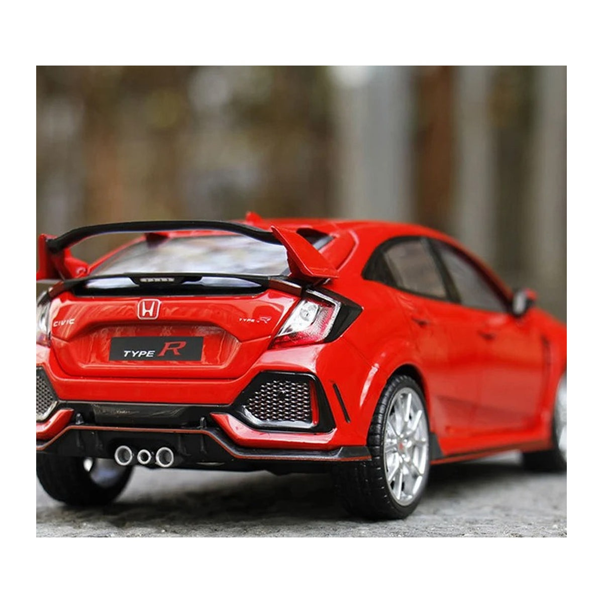 1:24 Honda Civic Type R diecast model - red rear view