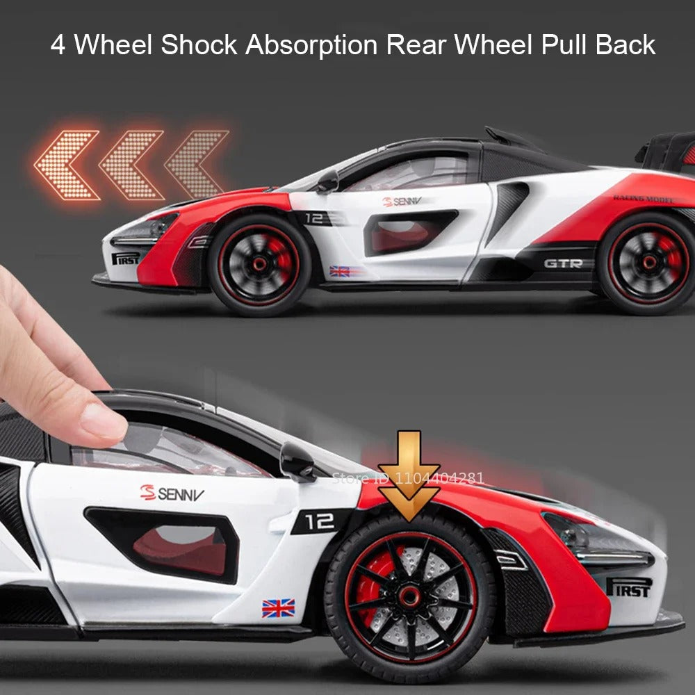 senna gtr model: suspension and pull-back