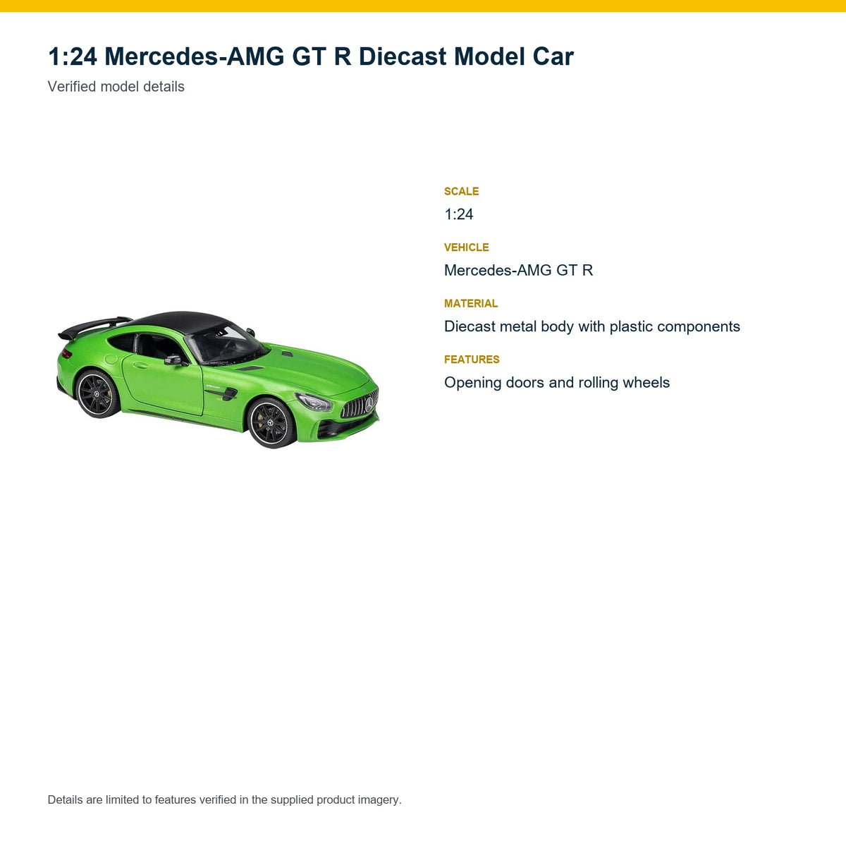 1:24 Mercedes-AMG GT R verified model details