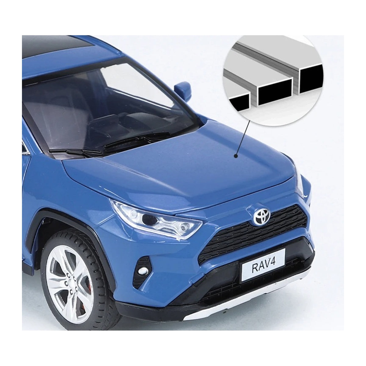 1:24 Toyota RAV4 diecast model - blue detail view