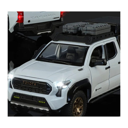 1:24 Toyota Tacoma Trailhunter diecast model - lights white view