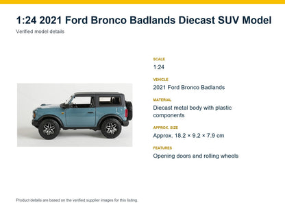 1:24 2021 Ford Bronco Badlands verified model details