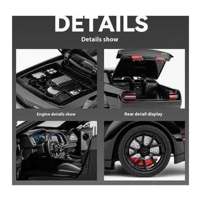 1:24 Dodge Challenger SRT Hellcat diecast model - detail grid view