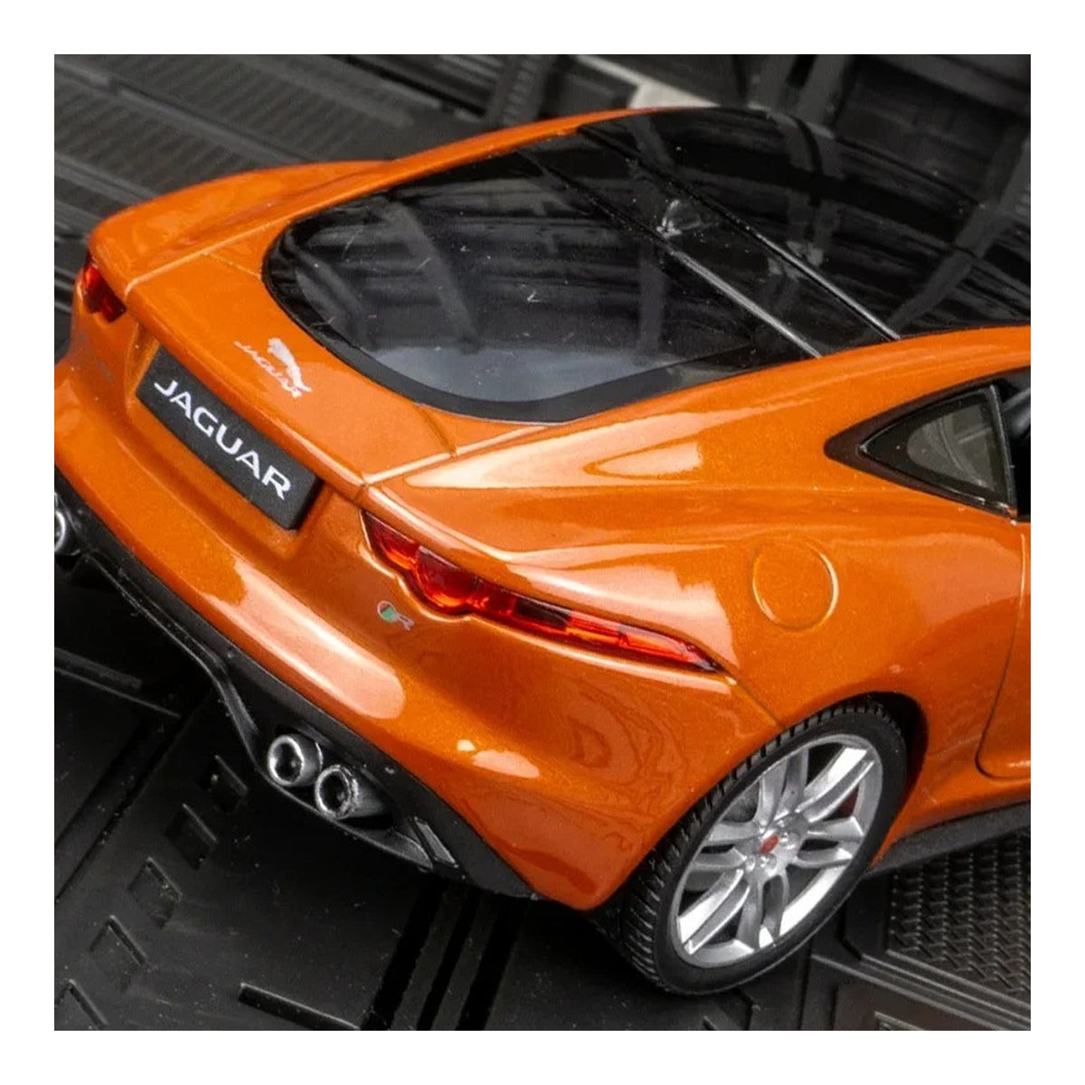 1:24 Jaguar F-Type Coupe diecast model - orange detail view