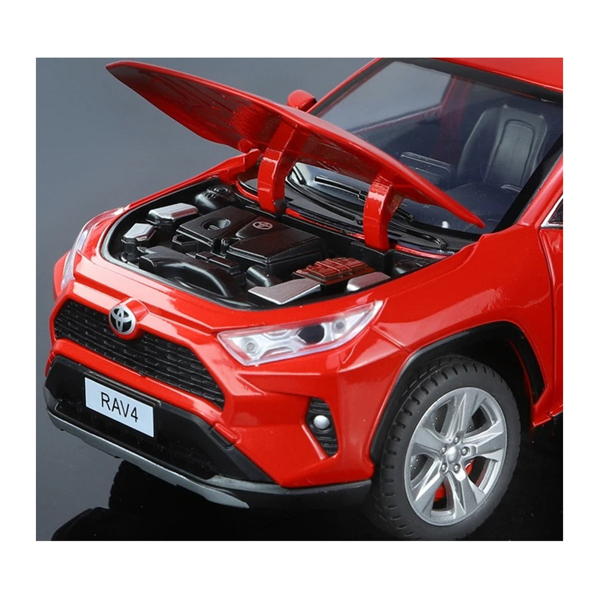 1:24 Toyota RAV4 diecast model - red opening view