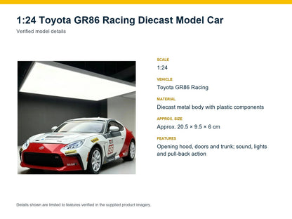 1:24 Toyota GR86 Racing verified model details