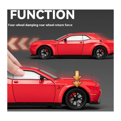 1:24 Dodge Challenger SRT Hellcat diecast model - pull back view