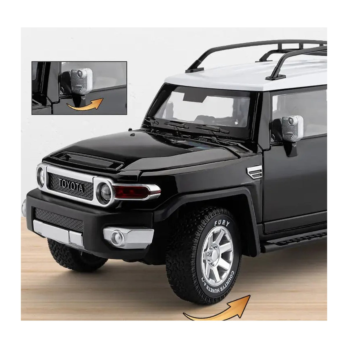 1:24 Toyota FJ Cruiser diecast model - steering view